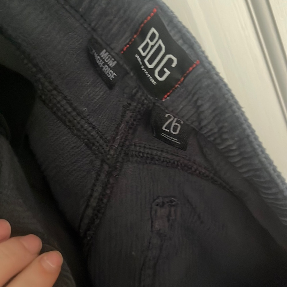black/navy corduroy pants